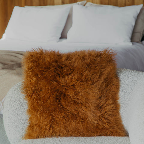 Tibetische Lammfell Kissen Premium