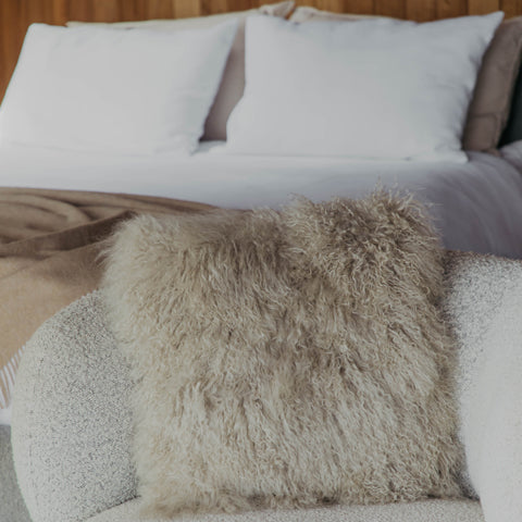 Tibetische Lammfell Kissen Premium