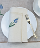 Leinenservietten bestickt 40x40cm Muscari | Lindhorst 1881