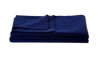 Schurwolldecke Inn  in der Farbe blau Umkettelung schwarz