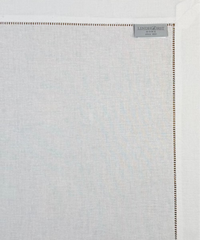 Stoffserviette weiß mit Hohlsaum Toscana - Aufnahme mit Logo auf der Rckseite