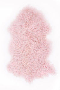 Tibetsches Lammfell 80cm in der Farbe Powder Rose