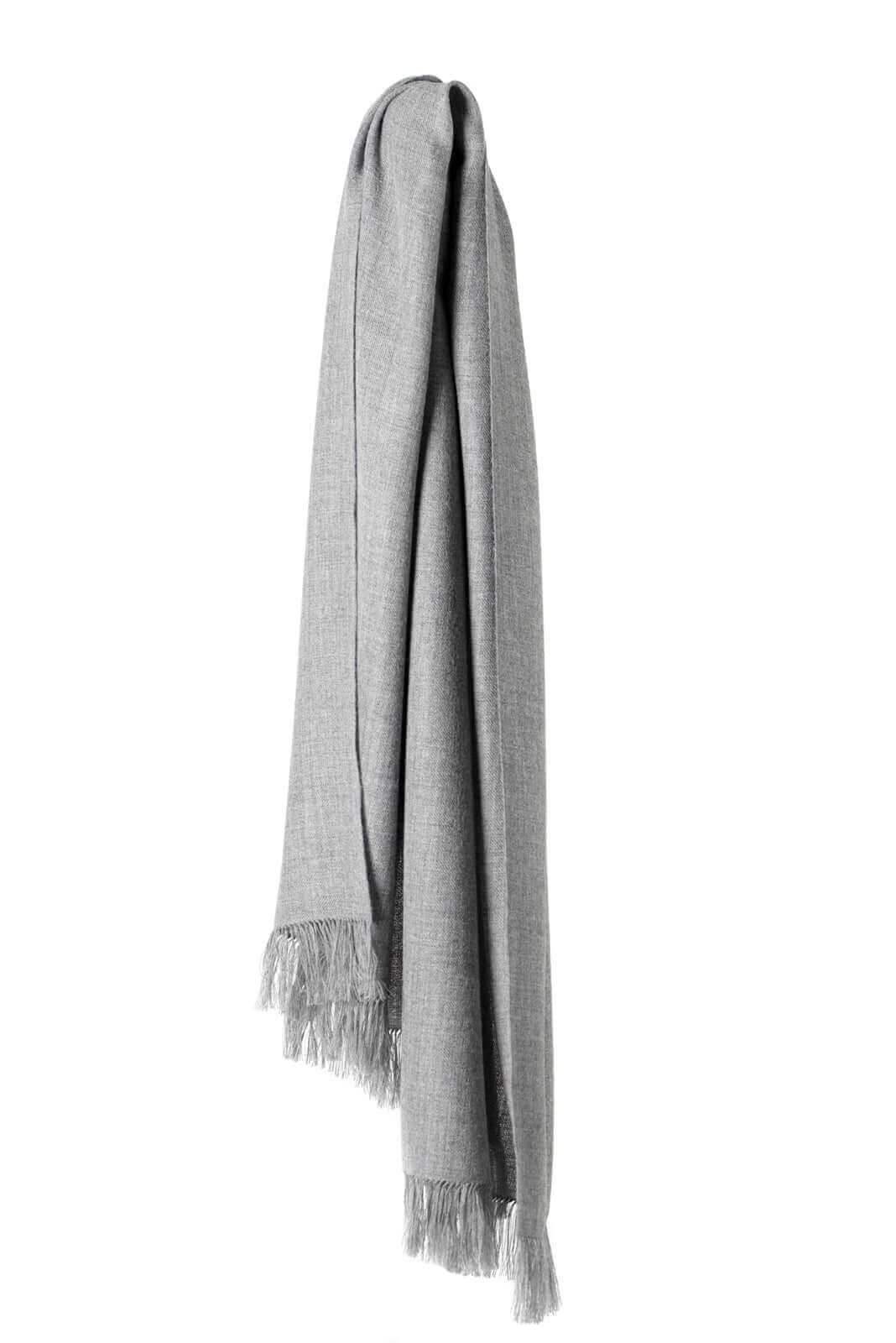 Traveller Scarf - Reiseschal, Baby Alpaka, leicht und luftig, Farbe Light Grey-Ivory