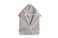 Bademantel Bee Waffle mit Kapuze Silver