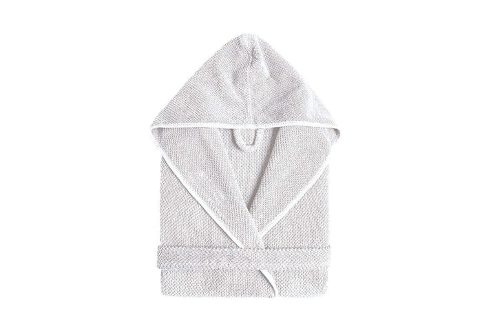 Bademantel Bee Waffle mit Kapuze White