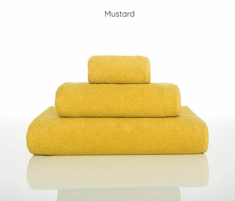 Frottiergästetuch Mustard der Serie "Modern Young Range Bee Waffle" in der Größe 30 cm x 50 cm