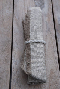 Leinen Serviette natur mit Serviettenring Design Ibiza