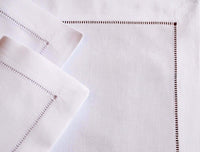 Tischset Basic aus weißer Baumwolle mit Hohlsaum