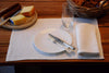 Tischset Leinen Oslo 35x50cm-Tischset Oslo aus weißem Leinen mit Maschinensaum