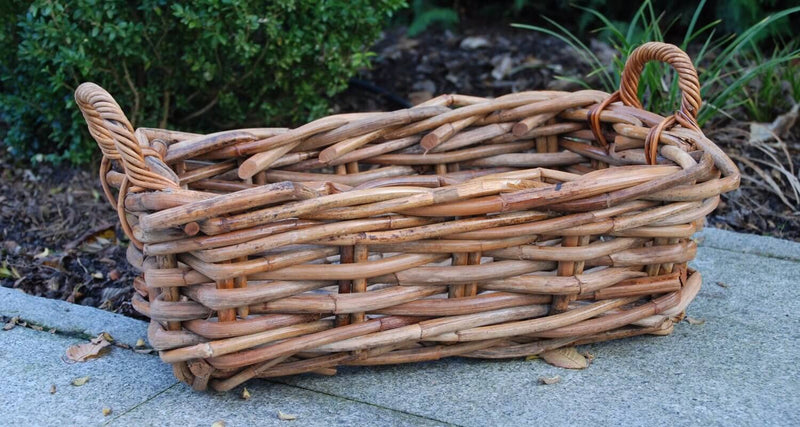 Korb aus Jumbo Rattan, zur Aufbewahrung von Kaminholz, Zeitschriften oder Anfeuerholz. Kaminholzkörbe Lech Rattan grau, Brennholzkörbe in meiner Nähe, Brennholzkörbe zu verkaufen, Brennholzkörbe, Schwerlast-Holzkorb.