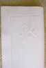 handgestickte Monogramm Stoffserviette Baumwolle weiß mit Buchstabe A