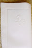 handgestickte Monogramm Stoffserviette Baumwolle weiß mit Buchstabe E