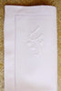 handgestickte Monogramm Stoffserviette Baumwolle weiß mit Buchstabe F