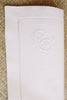 handgestickte Monogramm Stoffserviette Baumwolle weiß mit Buchstabe G