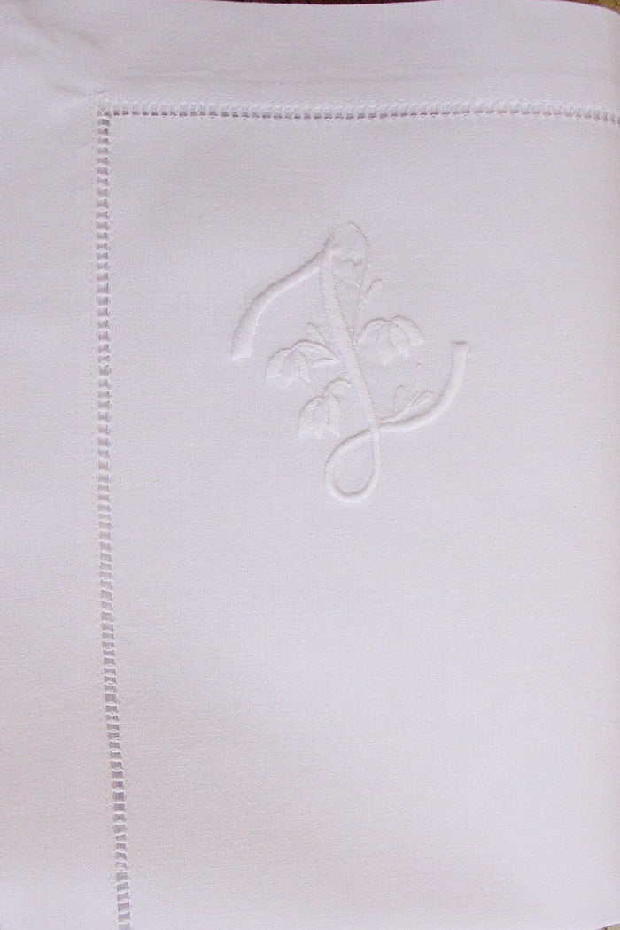 handgestickte Monogramm Stoffserviette Baumwolle weiß mit Buchstabe Z