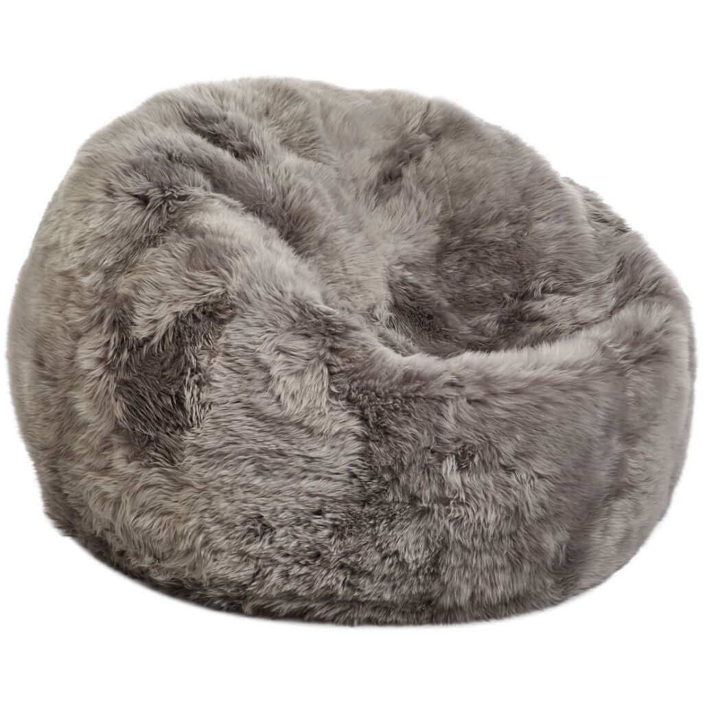 Lammfell Sitzsack Light Grey 73 x 74cm
