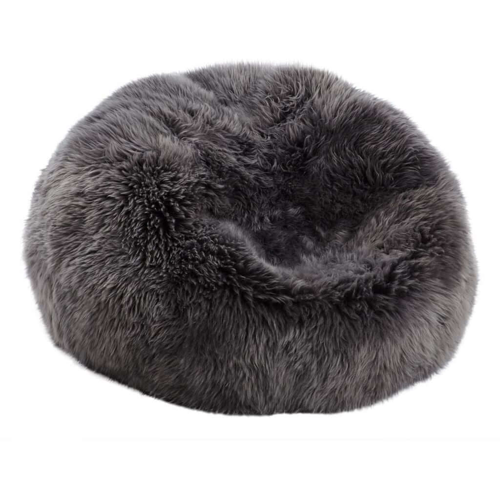 Lammfell Sitzsack Steel 73 x 74cm