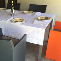 Tischdecke aus weißer feingewebter dichter Baumwolle mit breitem Saum und handgesticktem Hohlsaumabschluss mit sehr gutem Preis-Leistungsverhältnis, lieferbar in 11 verschiedenen Maßen