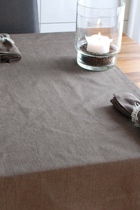 Tischlaeufer braun 50x150cm Baumwolle mit Saum