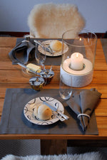Tischset Sylt aus Halbleinen mit Hohlsaum in der Farbe grau -Tischset Sylt