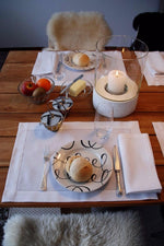 Tischset Sylt aus weißem Halbleinen mit Hohlsaum