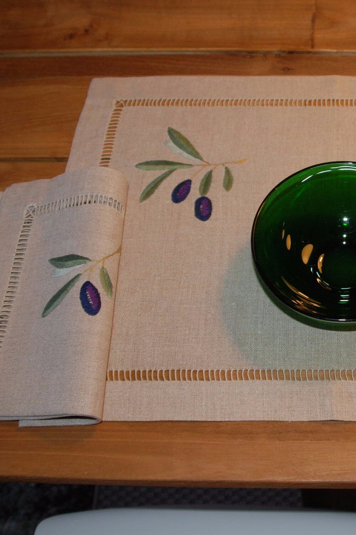 Tischset Leinen Olive 35x50cm in German