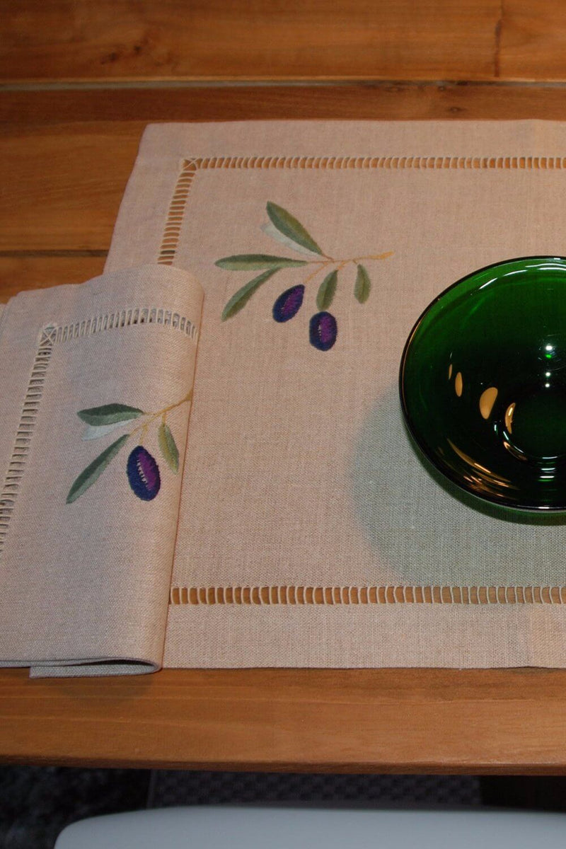 Tischset Leinen Olive 35x50cm