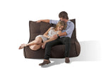 Sitzsack Sofa Zweisitzer Beanbag mit Reißverschluss in der Farbe chocolate 